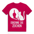 Herren Premium Bio T-Shirt Erkenne Die Zeichen Katze Katzenliebhaber Fuchsia