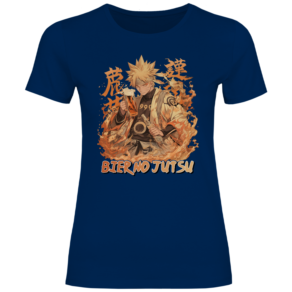 Naruto Bier no Jutsu - Damenshirt Navy