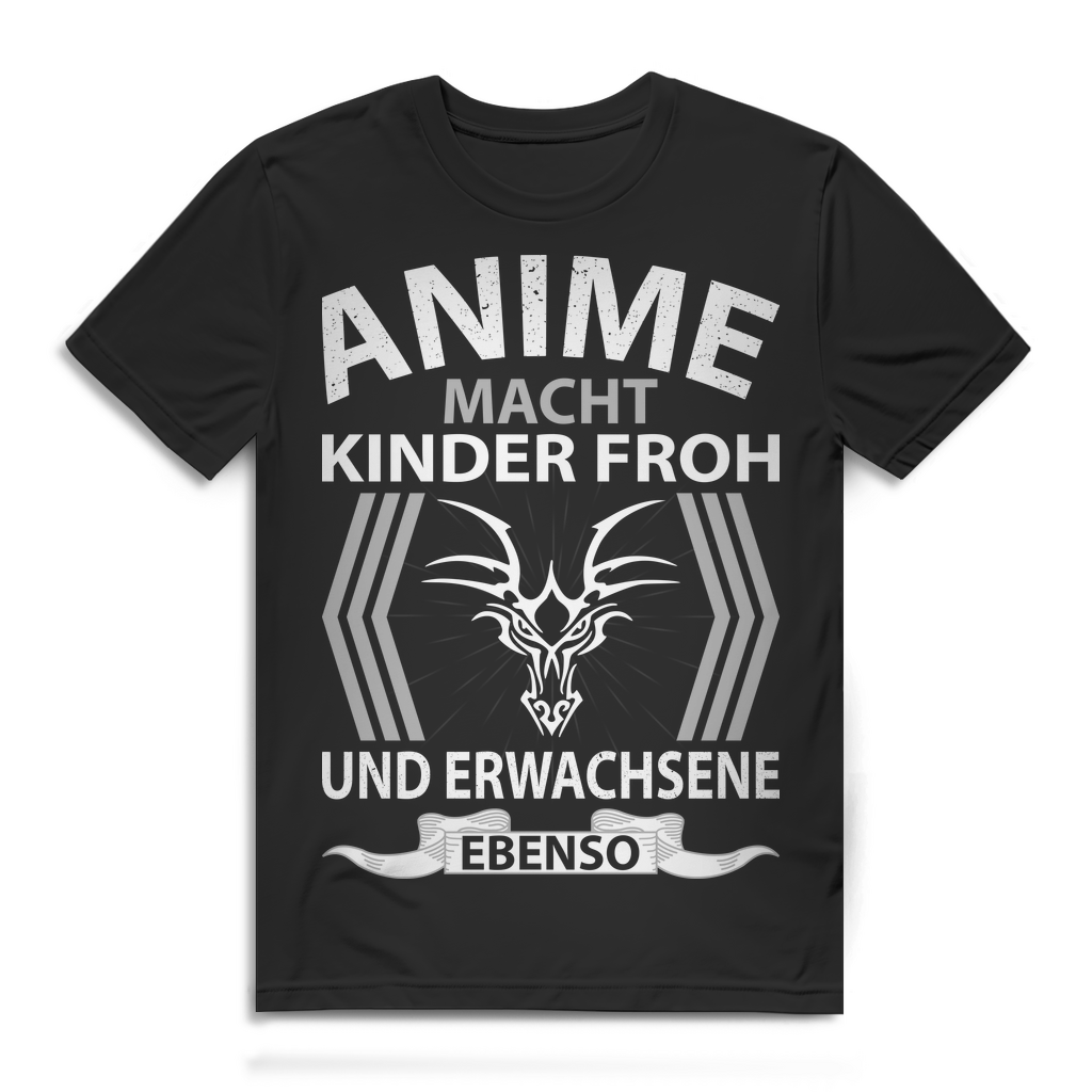 Herren T-Shirt Anime macht Kinder froh und Erwachsene ebenso Shirt Black
