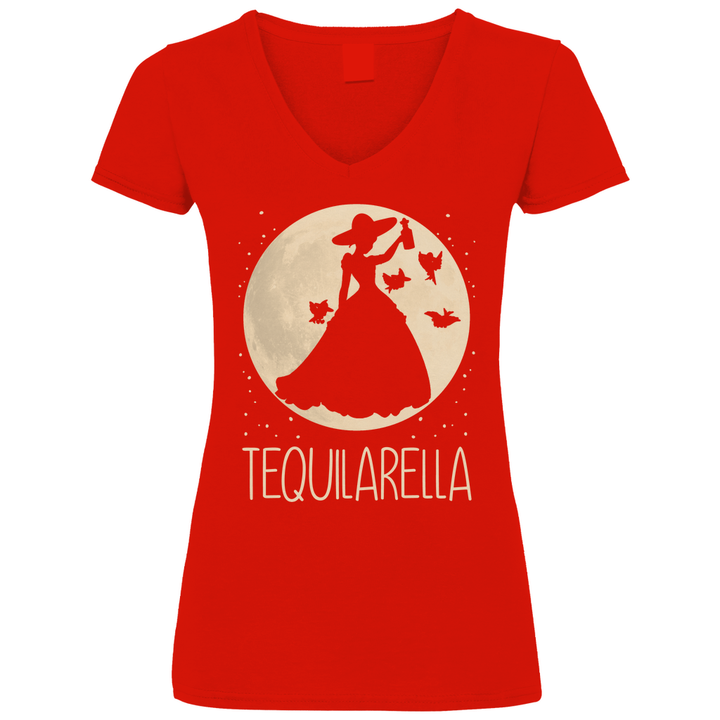 Mond Prinzessin - Tequilarella - V-Neck Damenshirt