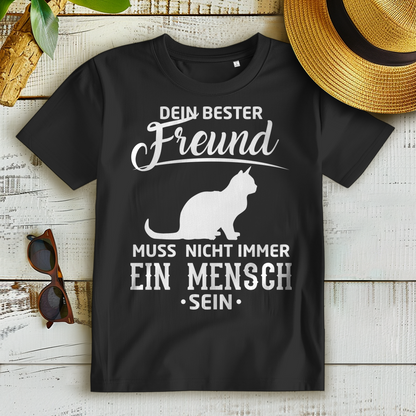 Katzenliebhaberinnen Shirt Damen – Dein bester Freund muss kein Mensch sein