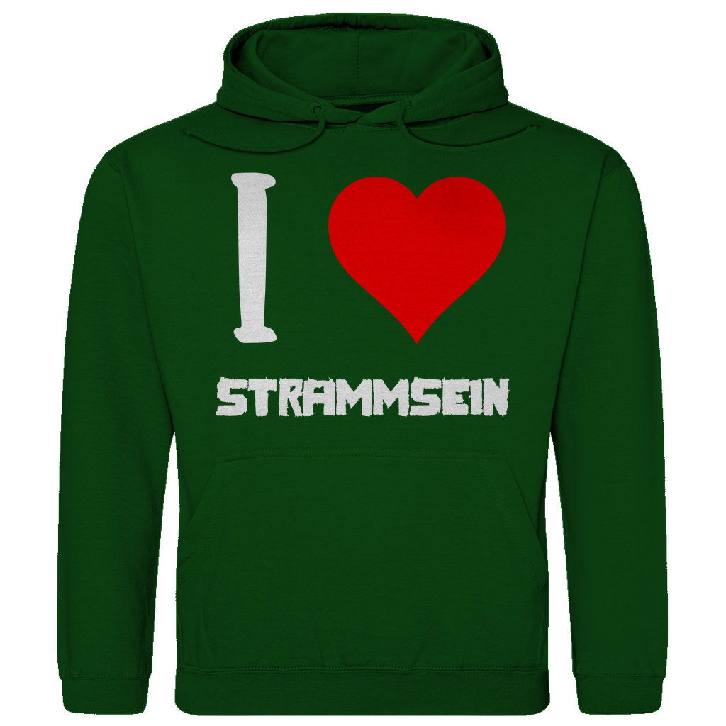 I love Strammsein - Herren Hoodie Bottle Green