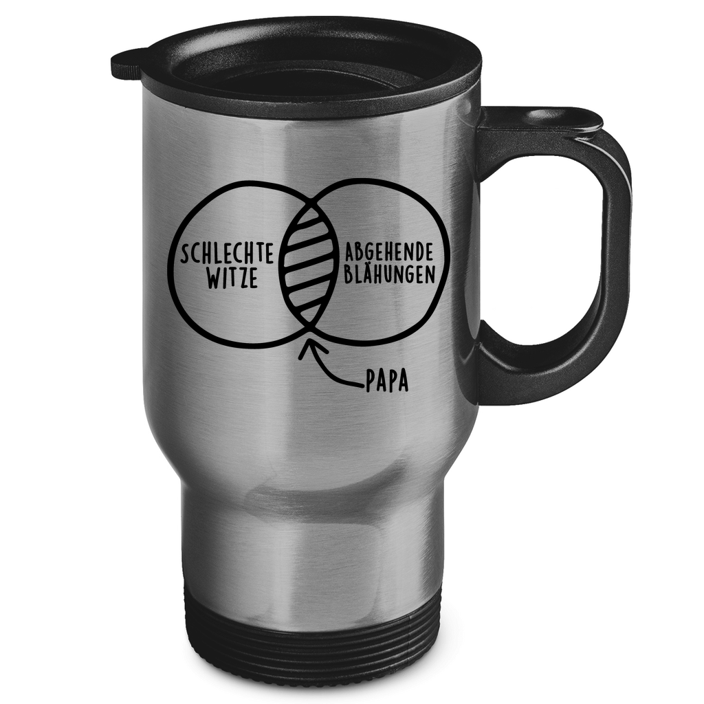 Papa schlechte Witze abgehende Blähungen - Edelstahl-Thermobecher Silver One size
