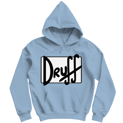 Herren Hoodie druﬀ – Bold Retro Logo Design im Cartoon-Style Sky Blue