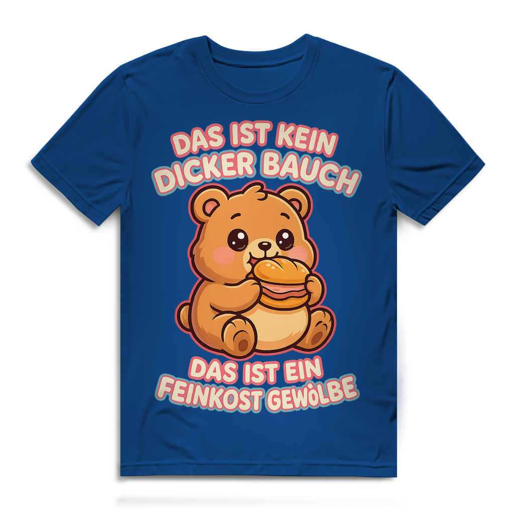 Herren Premium Bio T-Shirt Das Ist Kein Dicker Bauch Das Ist Ein Feinkost Gewölbe Teddybär Royal Blue