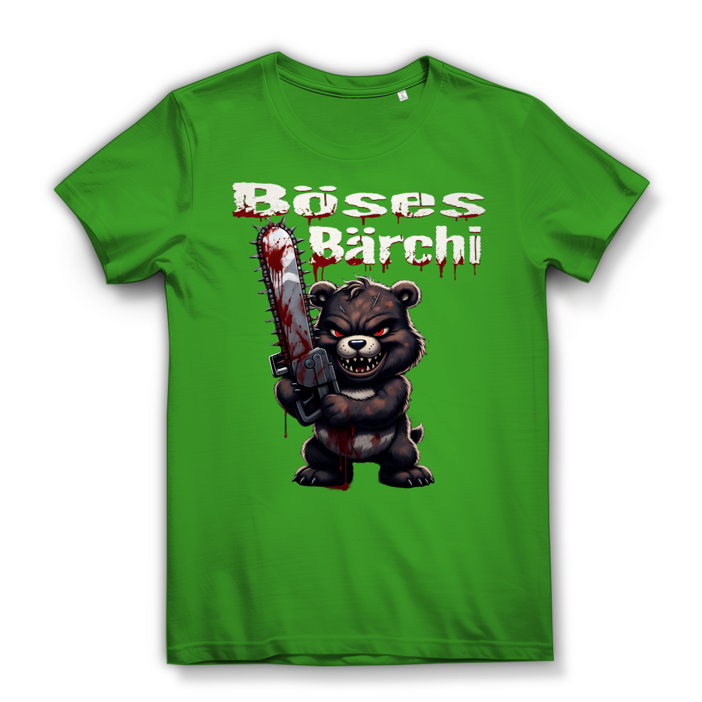 Böses Bärchi Kettensäge Damen Premium Bio T-Shirt Real Green