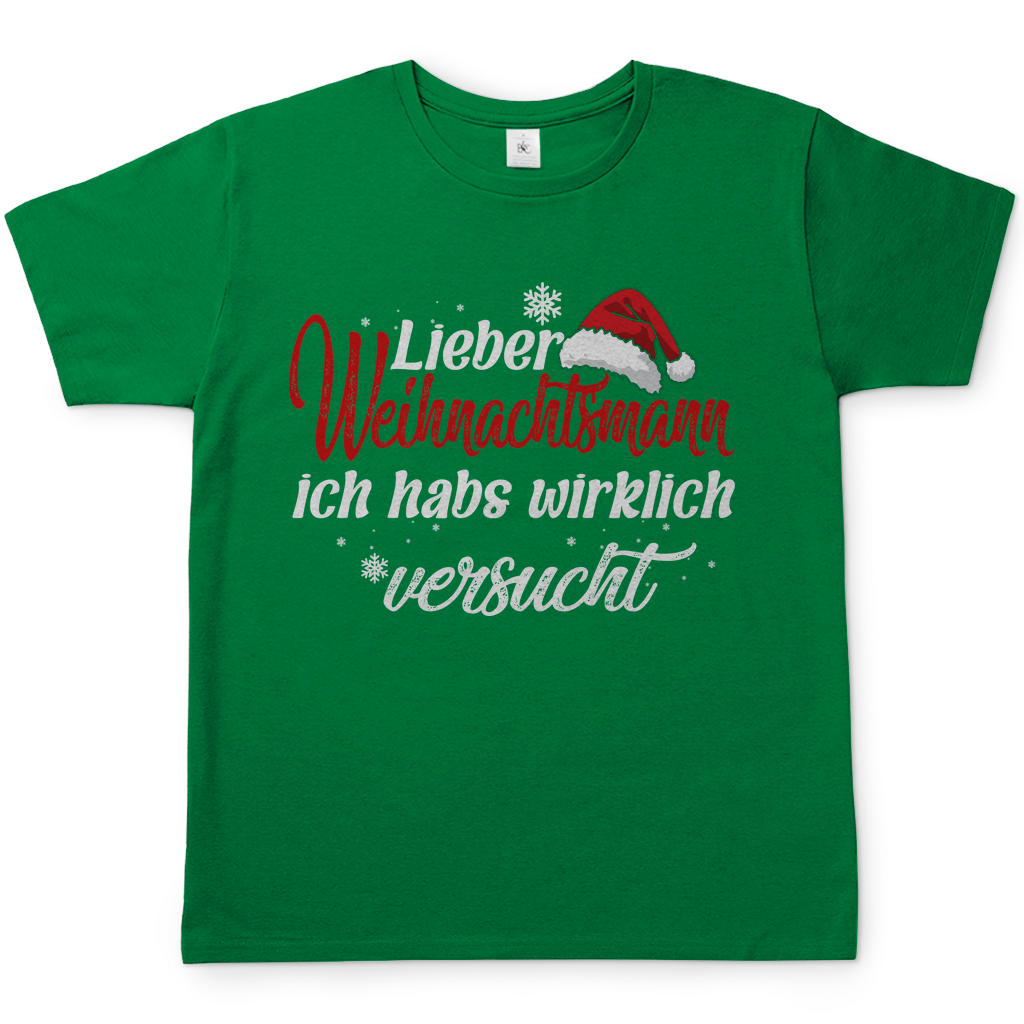 Lieber Weihnachtsmann Partnerlook - ich habs wirklich versucht - Herren Shirt Kelly Green