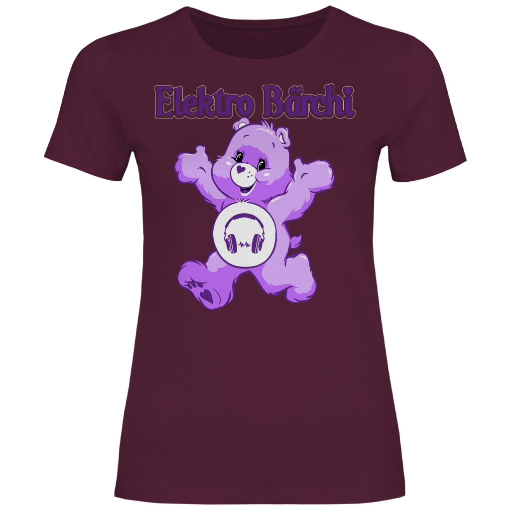 Elektro Bärchi - Glücksbärchi - Damenshirt Burgundy