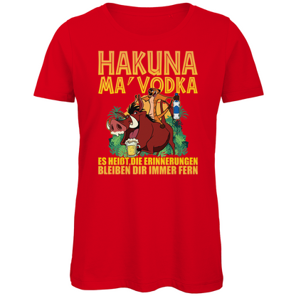 Hakuna Ma Vodka Timon und Pumbaa - Damen Premium Bio T-Shirt Red