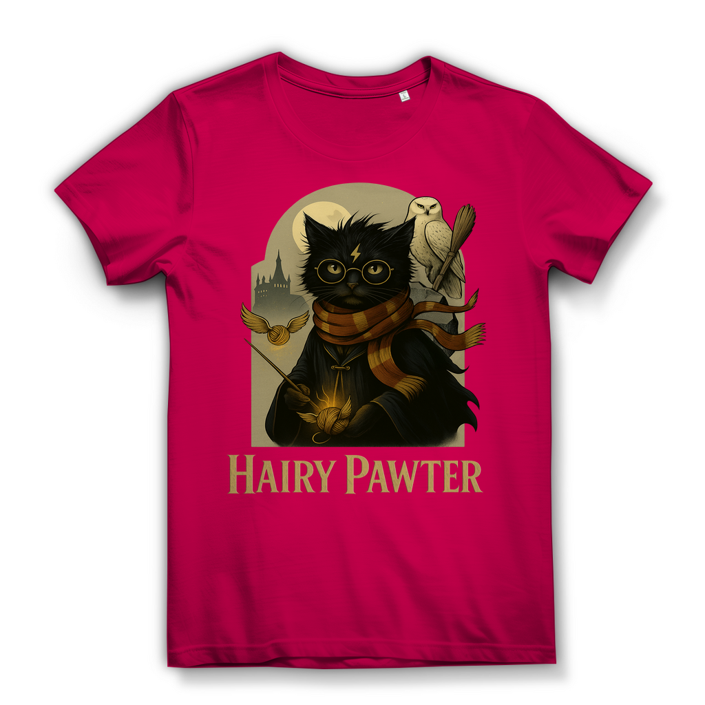 Hairy Pawter Harry Potter Katze - Damen Premium Bio T-Shirt Fuchsia