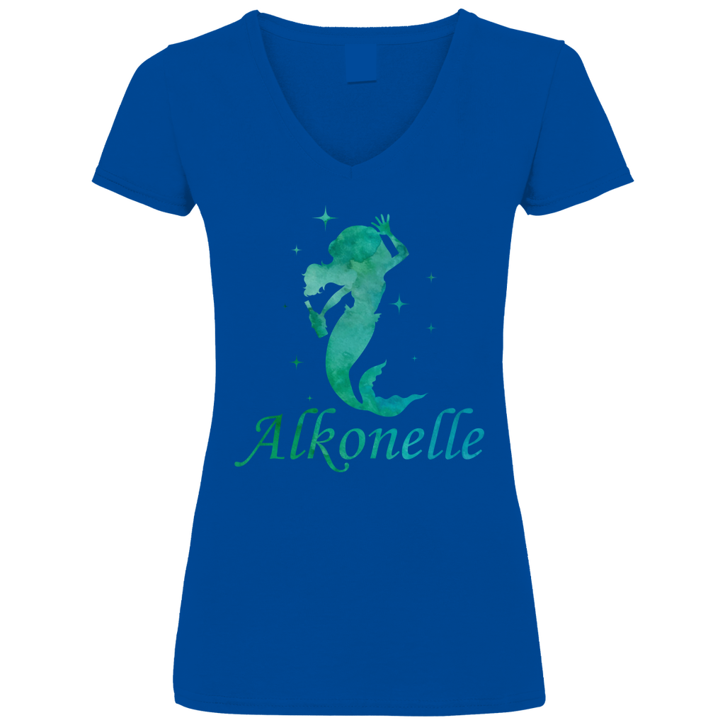 Alkonelle - Prinzessin Aquarell - V-Neck Damenshirt