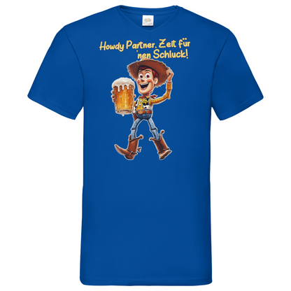 Howdy Partner Zeit für nen Schluck - Woody Toy Story - Herren V-Neck Shirt