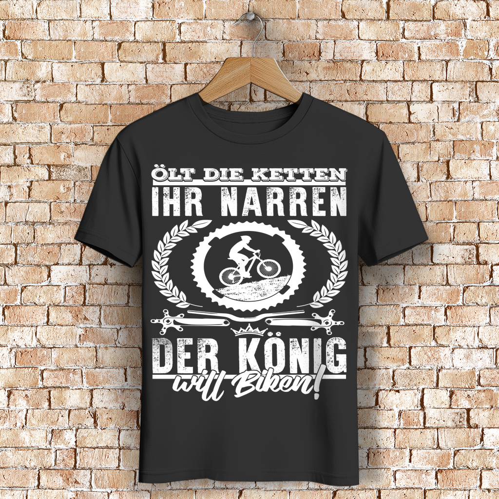 Bike Shirt Männer – Der König will biken – MTB Funshirt Bio Baumwolle