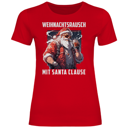 Weihnachtsrausch mit Santa Clause - Damenshirt Red
