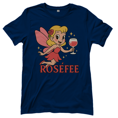 Damen T-Shirt ROSÉFEE – Rosé Wein Fee Motiv Navy