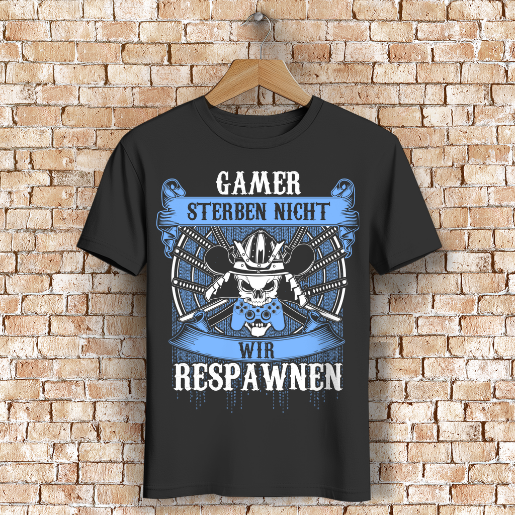Gamer Funshirt – Respawn statt Game Over – Männer T-Shirt