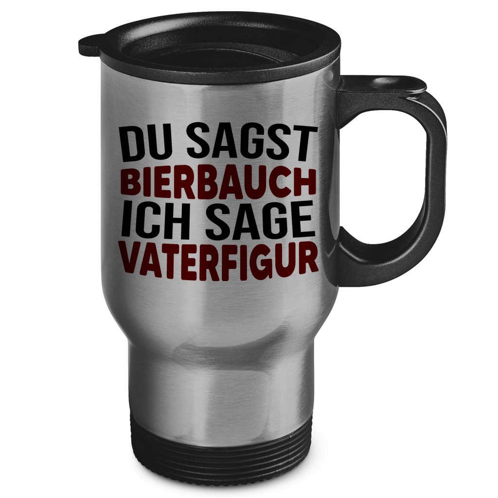 Du sagst Bierbauch ich sage Vaterfigur - Edelstahl-Thermobecher Silver One size