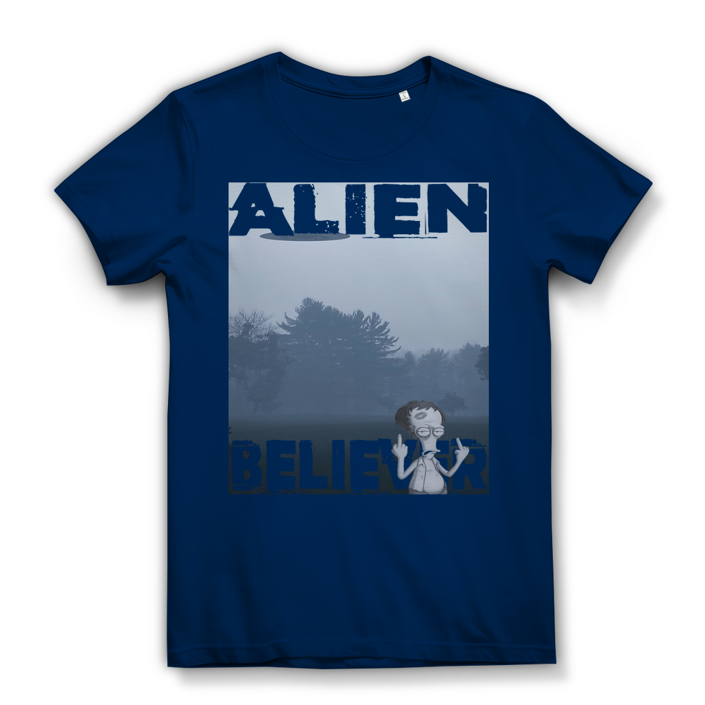 Alien Believer Roger - Damen Premium Bio T-Shirt Navy
