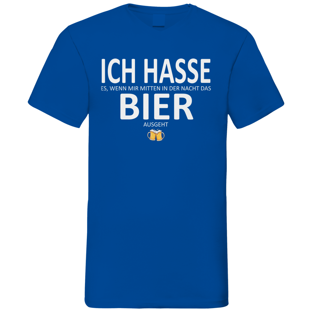 Hasse es wenn mir Bier ausgeht - Herren V-Neck Shirt Royal Blue