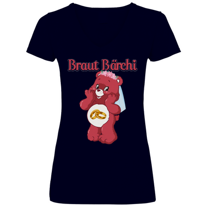 Braut Bärchi - Glücksbärchi - V-Neck Damenshirt Deep Navy