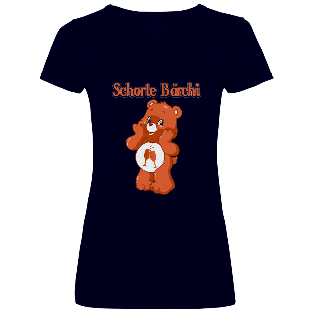 Schorle Bärchi - Glücksbärchi - V-Neck Damenshirt Deep Navy
