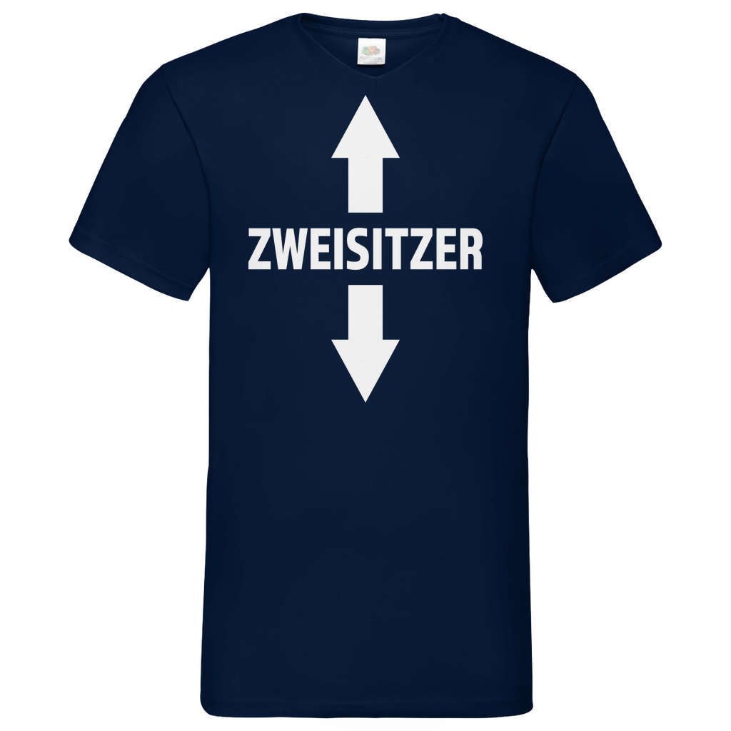 Zweisitzer - Herren V-Neck Shirt Navy