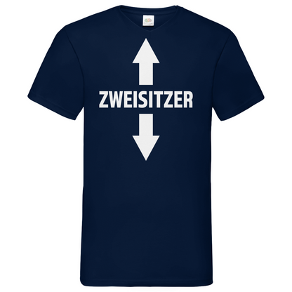 Zweisitzer - Herren V-Neck Shirt Navy