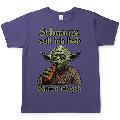 Herren T-Shirt Yoda Schnauze Voll Ich Hab Saufen Ich Geh Millennial Lilac