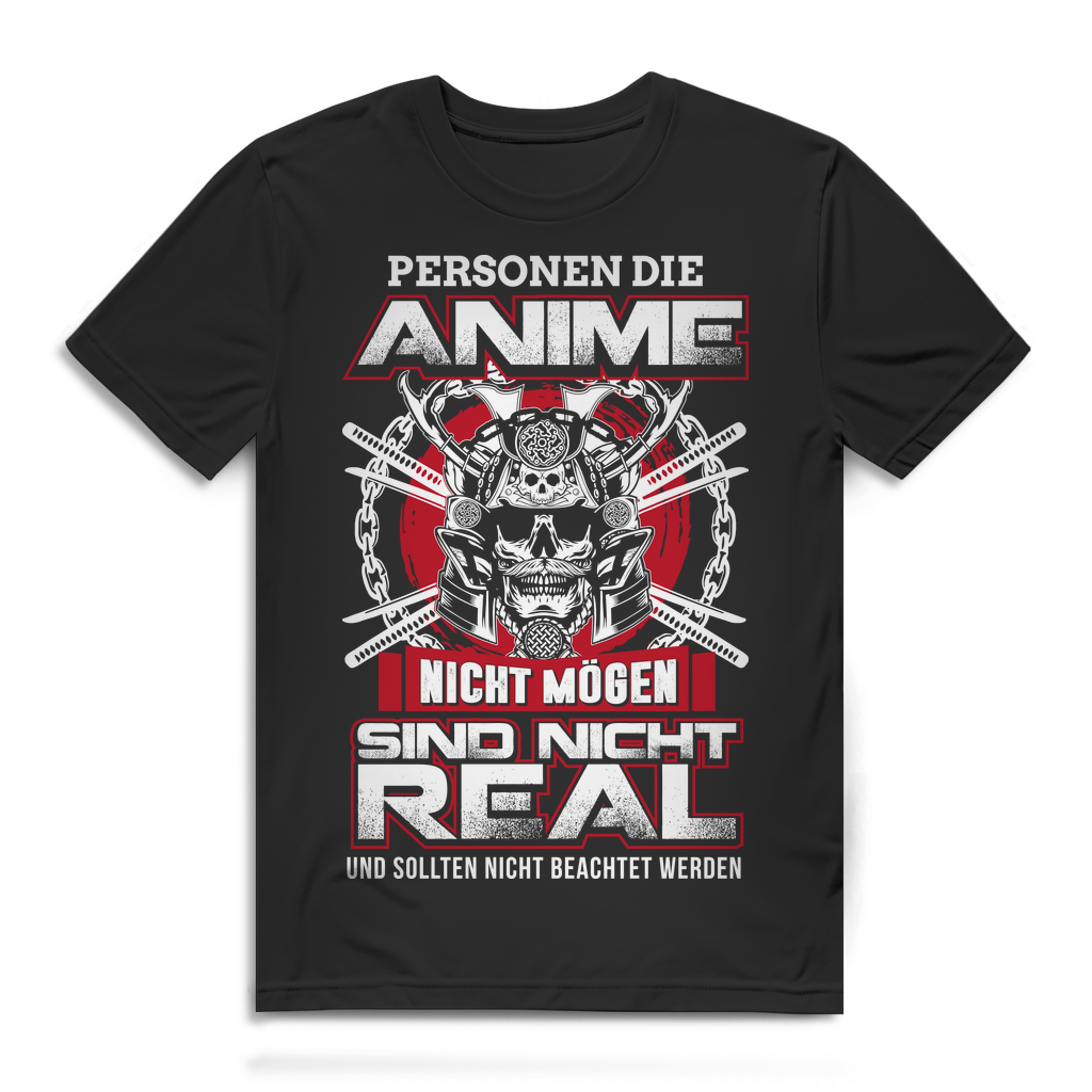 Herren T-Shirt Personen die Anime nicht mögen sind nicht real Black