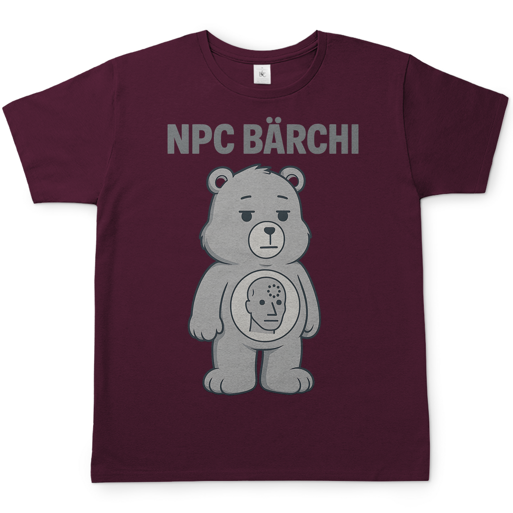 NPC Bärchi - Glücksbärchi - Herren T-Shirt Burgundy