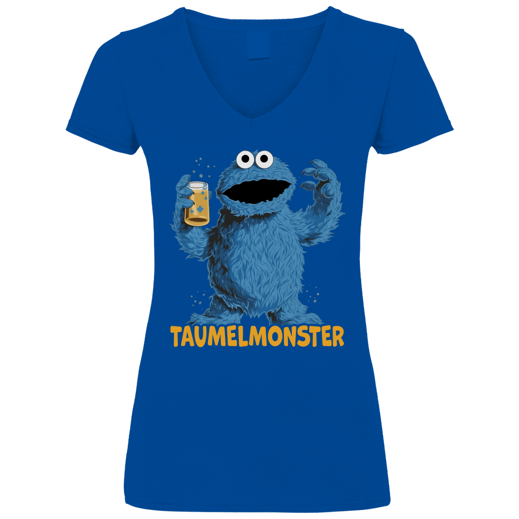 Sesamstraße - Taumel Krümelmonster - V-Neck Damenshirt