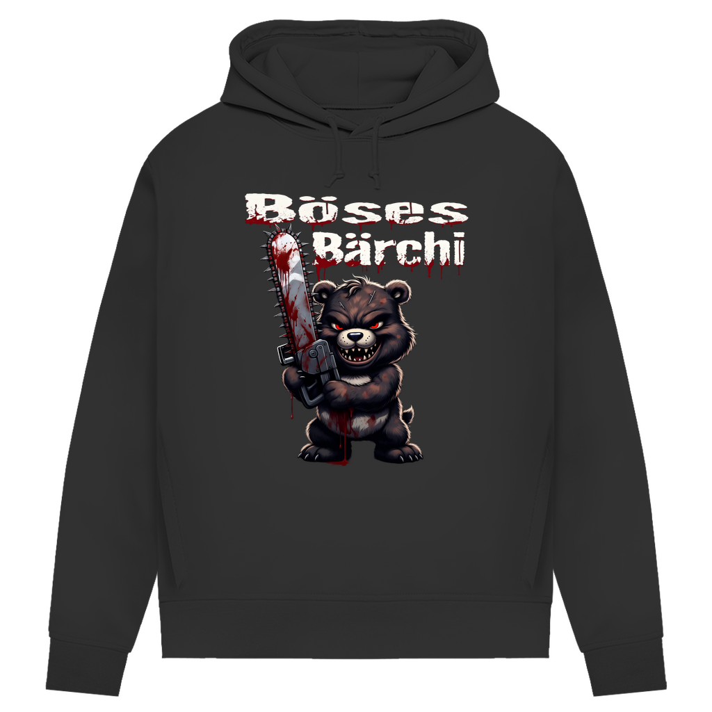 Böses Bärchi Kettensäge Damen Premium Bio Hoodie Black Pure
