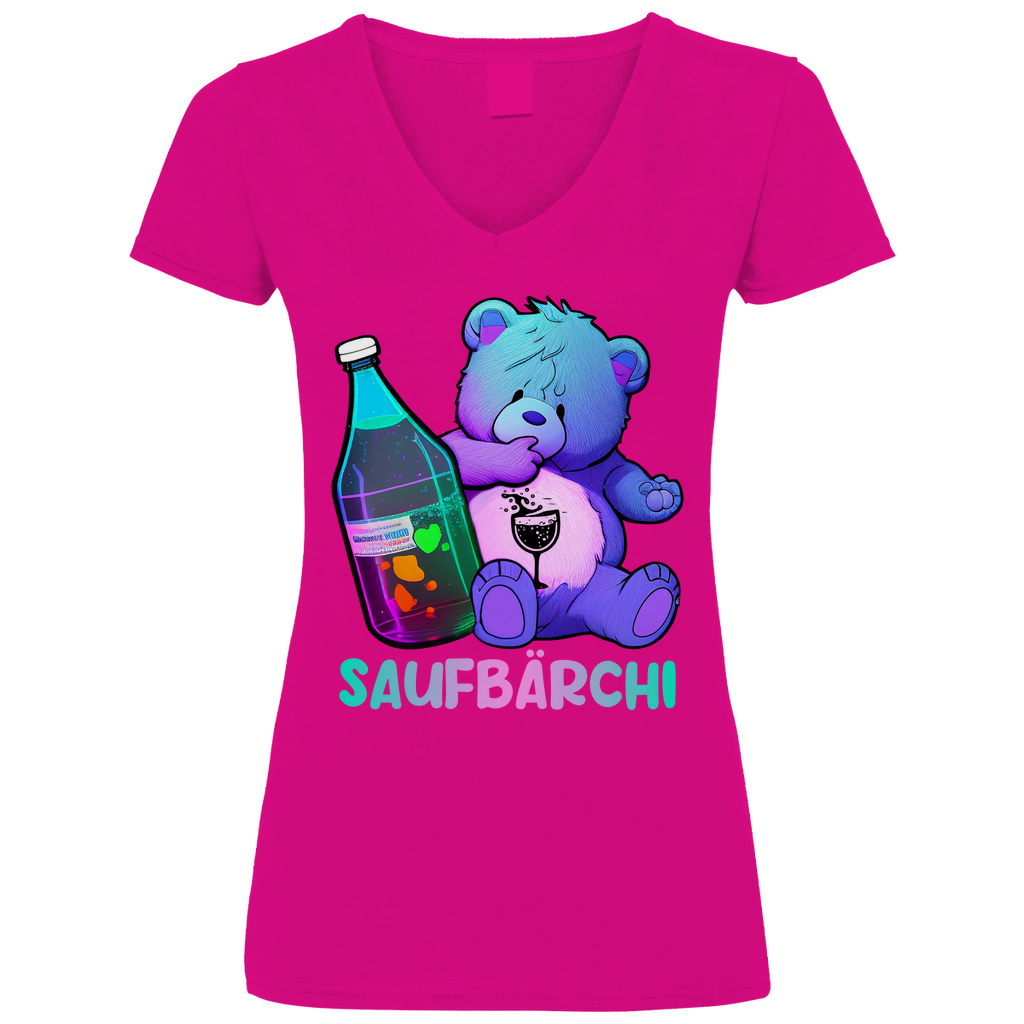 Saufbärchi - V-Neck Damenshirt