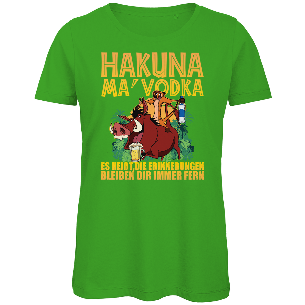 Hakuna Ma Vodka Timon und Pumbaa - Damen Premium Bio T-Shirt Real Green