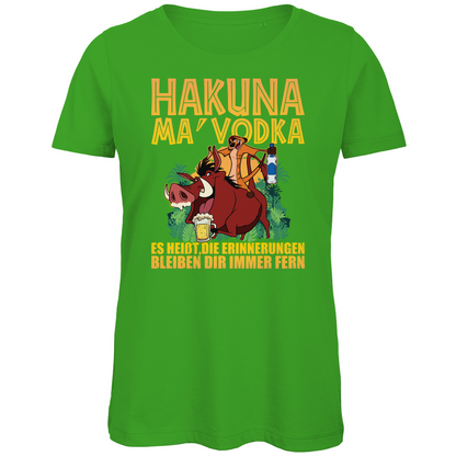 Hakuna Ma Vodka Timon und Pumbaa - Damen Premium Bio T-Shirt Real Green