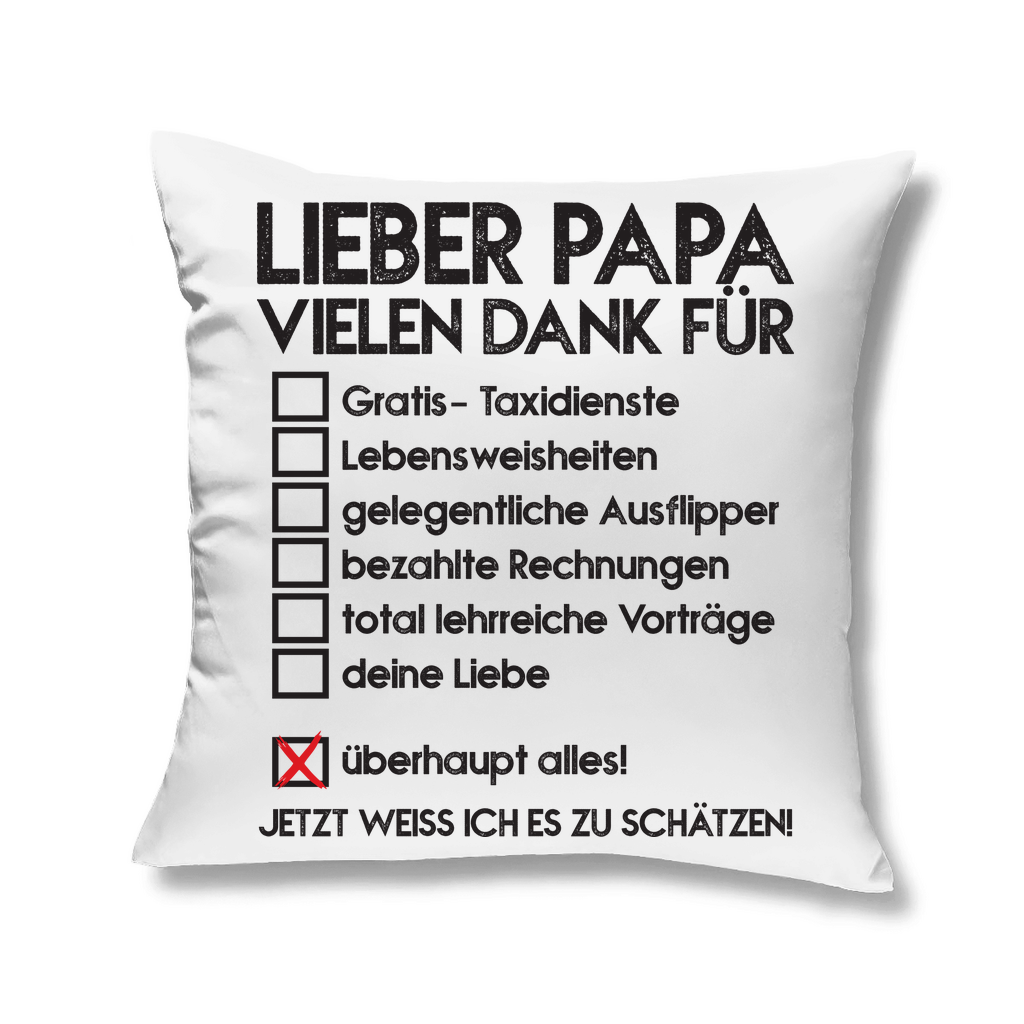 Lieber Papa vielen dank für überhaupt alles! - Kopfkissen