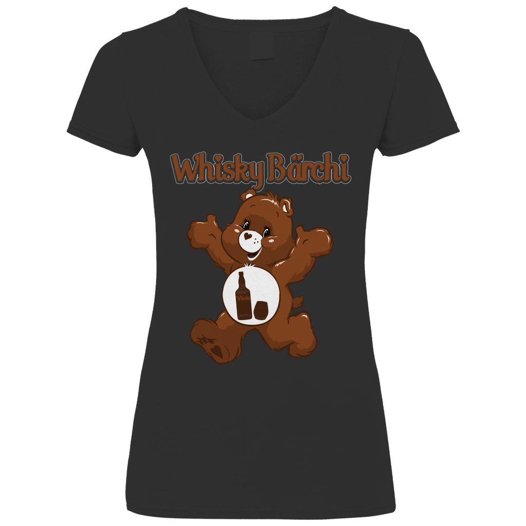 Whisky Bärchi - Glücksbärchi - V-Neck Damenshirt