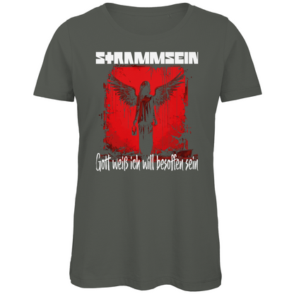 Strammsein Gott weiß ich will besoffen sein - Damen Premium Bio T-Shirt Millennial Khaki