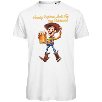 Howdy Partner Zeit für nen Schluck - Woody Toy Story - Herren Premium Bio T-Shirt White