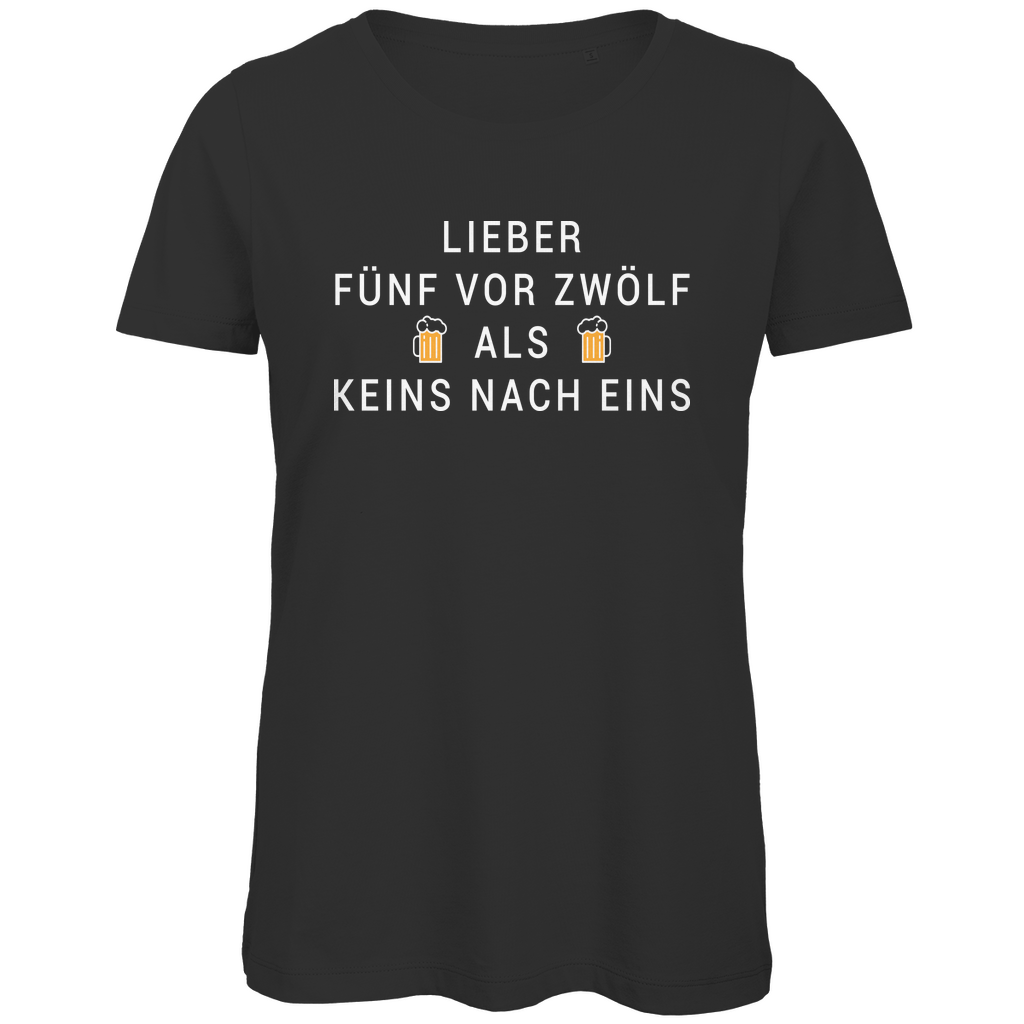 Lieber fünf vor zwölf als keins nach eins - Damen Premium Bio T-Shirt Black