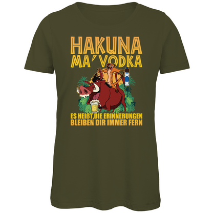 Hakuna Ma Vodka Timon und Pumbaa - Damen Premium Bio T-Shirt Khaki