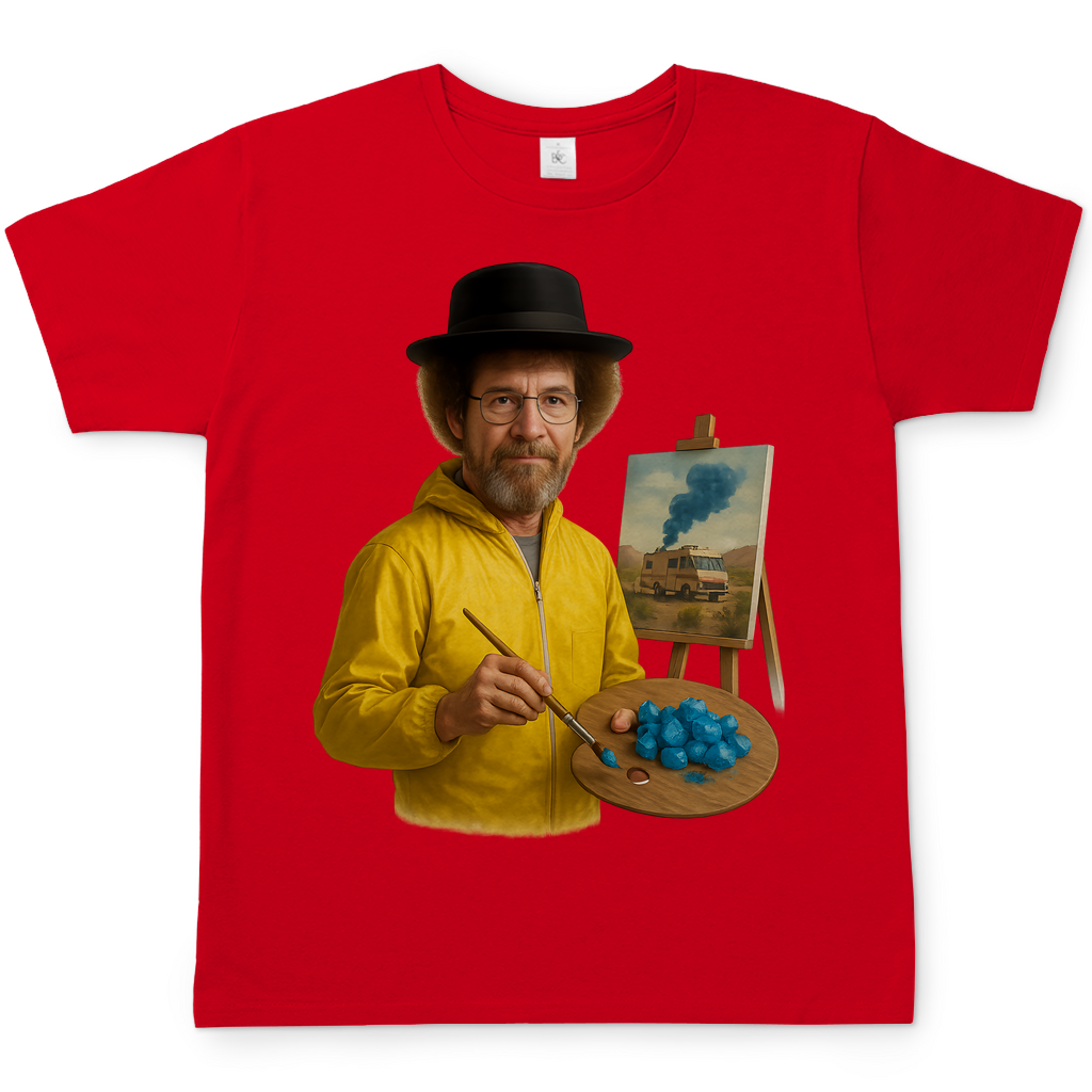Bob Ross x Walter White Breaking Bad Mashup - Herren T-Shirt Red