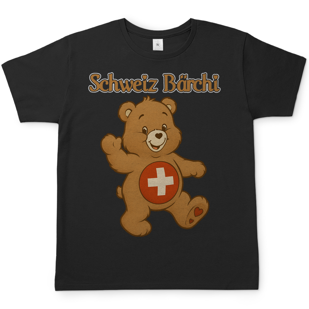 Schweiz Bärchi - Glücksbärchi - Herren T-Shirt Black