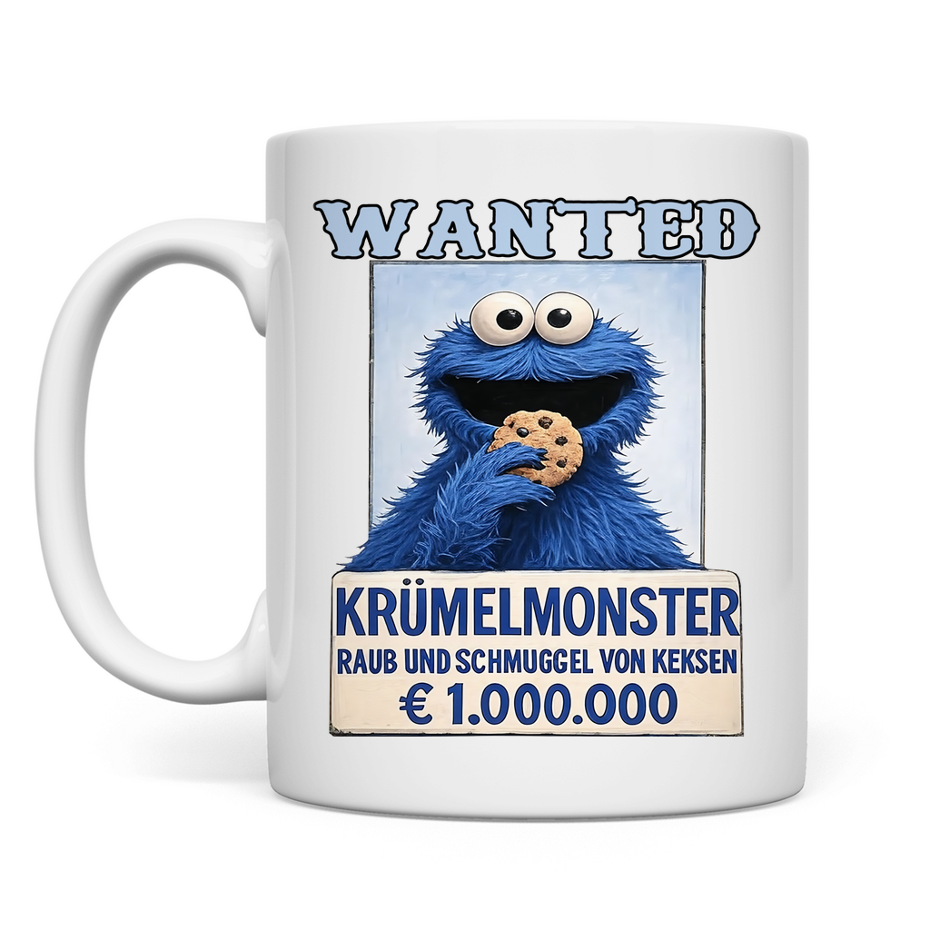 Wanted Krümelmonster Raub und Schmuggel von Keksen - Tasse White