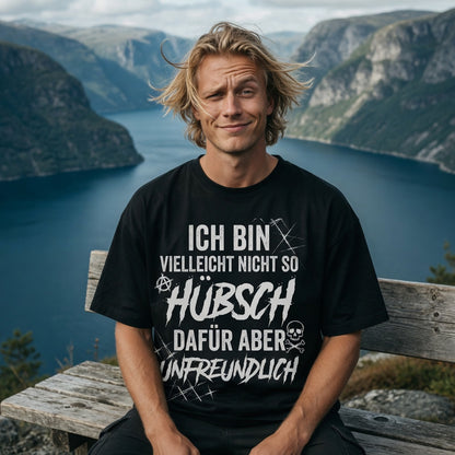 Ich bin vielleicht nicht so hübsch dafür aber unfreundlich - Jack and Jones Oversize T-Shirt
