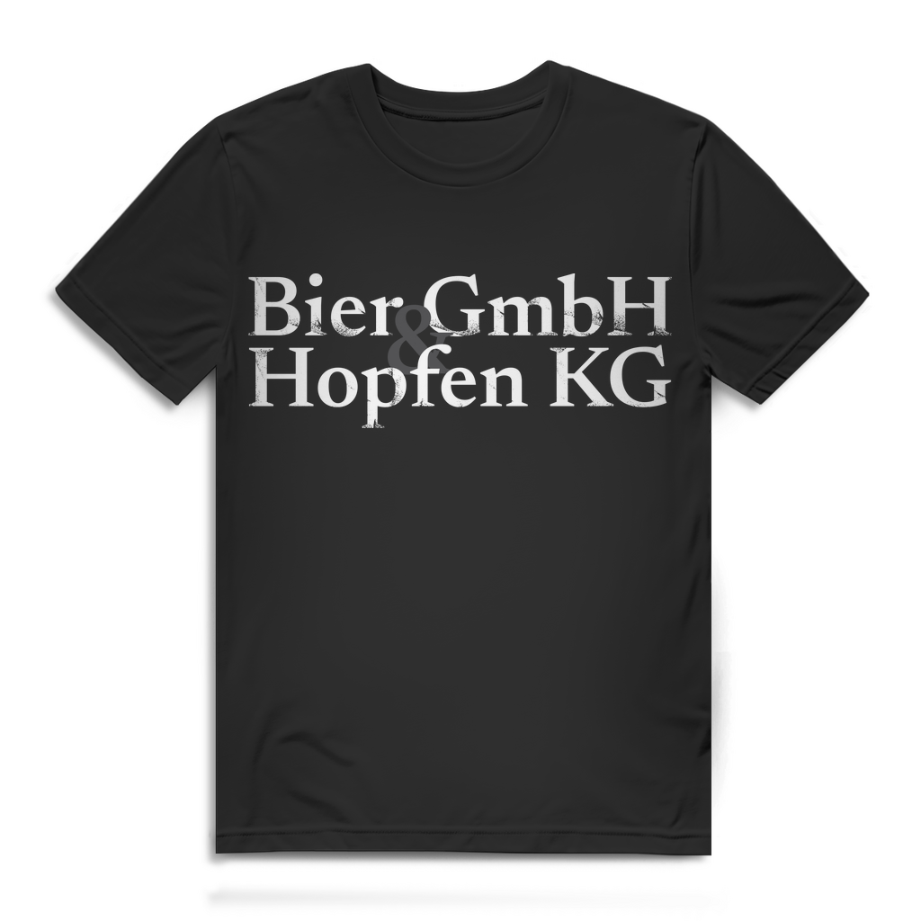 Bier Spruch T-Shirt Männer – Bier GmbH und Hopfen KG Lustiges Funshirt Alkohol Black