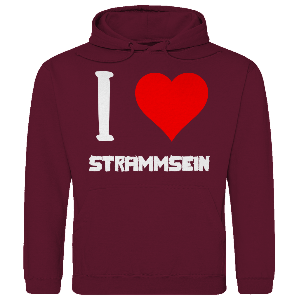 I love Strammsein - Herren Hoodie Burgundy