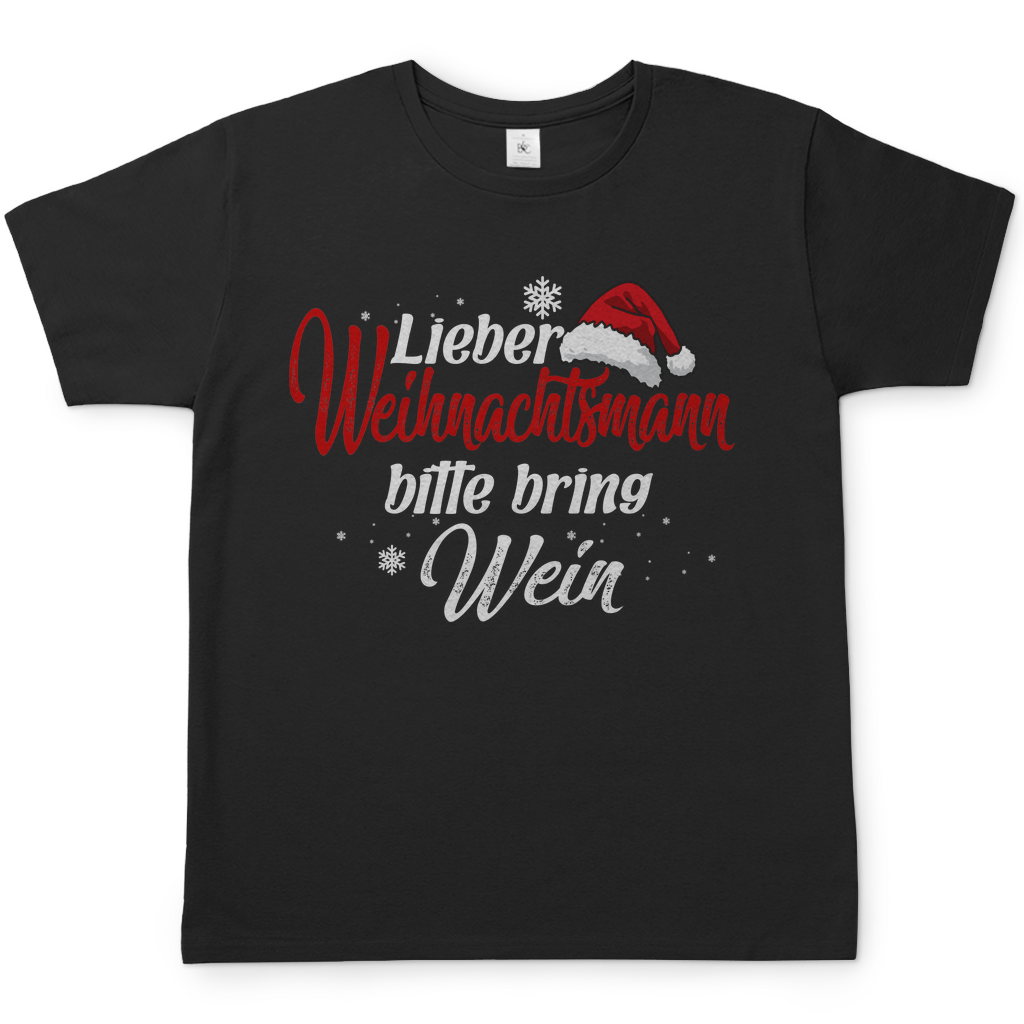 Lieber Weihnachtsmann Partnerlook - bitte bring Wein - Herren Shirt Black