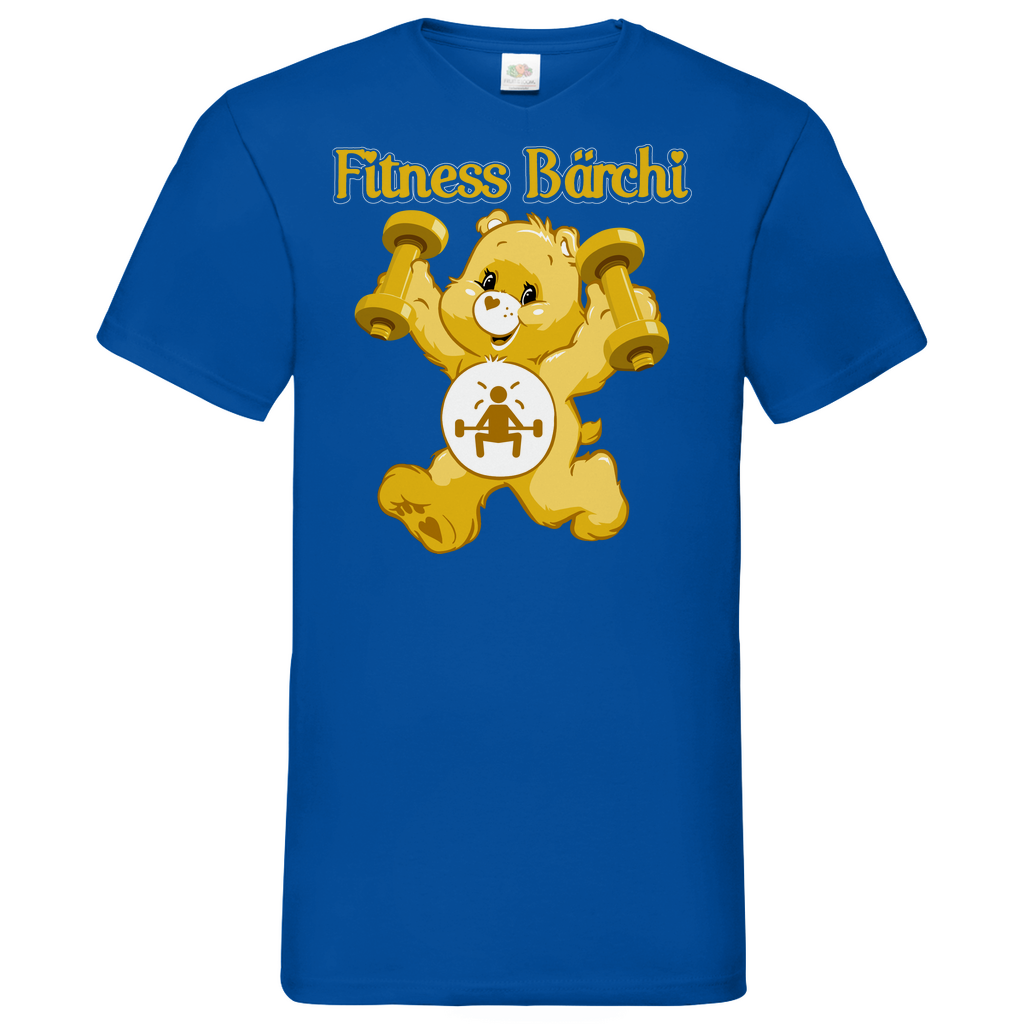 Fitness Bärchi - Glücksbärchi - Herren V-Neck Shirt Royal Blue