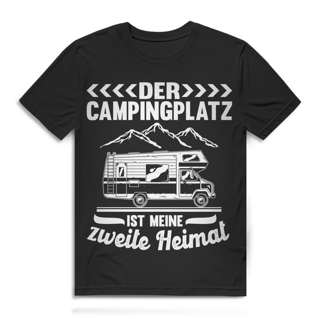 Der Campingplatz ist meine zweite Heimat Herren T Shirt Camper Wohnmobil Camping Black